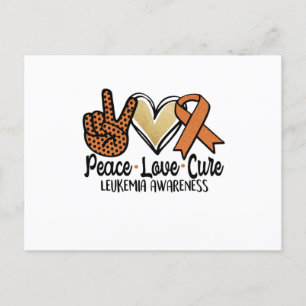 Carte Postale Faire-part Peace Love Cure Leukemia Aware