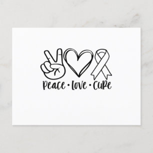 Carte Postale Faire-part Peace Love Cure White Ribbon