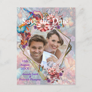 Carte Postale Faire-part Peinture de fleurs de fantaisie exprimant la natur