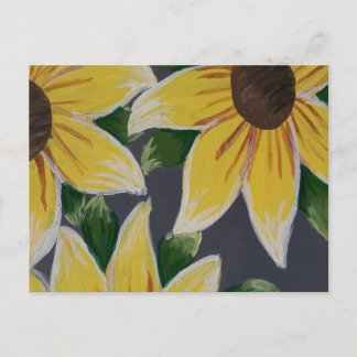Carte Postale Faire-part Peinture Tournesol - Cadeau Unique Mignon Pour Fam
