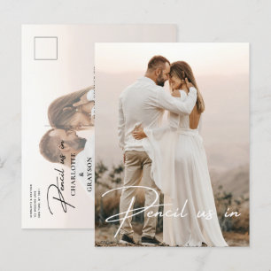 Carte Postale Faire-part Pensez-Nous Dans Enregistrer La Date Mariage Photo