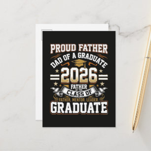 Carte Postale Faire-part Père fier de la promotion 2026 diplômé