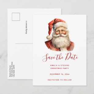 Carte Postale Faire-part Père Noël rétro