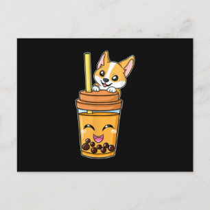 Carte Postale Faire-part Perles de Tapioca Boba Boisson de Thé au Lait Corg