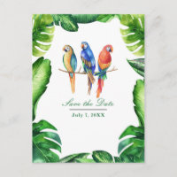 Perroquets Tropicaux Oiseaux & Feuilles Enregistre