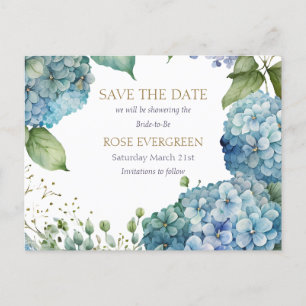 Carte Postale Faire-part Personnalisez Hydrangea Bleu pour Enterrement de V