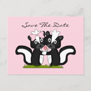 Carte Postale Faire-part Petits Skunks Sauvegardez La Date