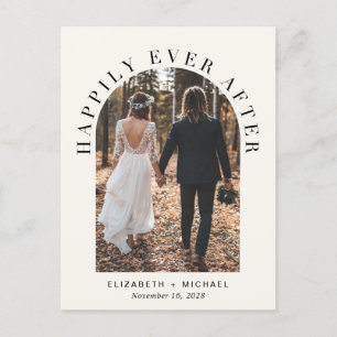 Carte Postale Faire-part Photo Arche Mariage Réception Happily Ever After