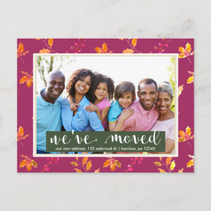 Carte Postale Faire-part Photo botanique colorée Changement d'adresse