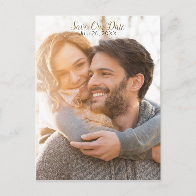 Carte Postale Faire-part Photo complet Image Rustique Moderne Enregistrer l (Devant)