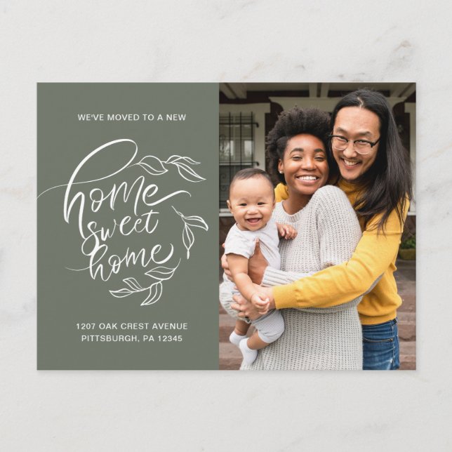 Carte Postale Faire-part Photo de changement d'adresse botanique Home Sweet (Devant)