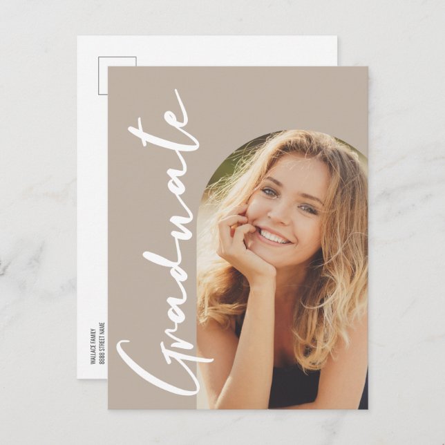 Carte Postale Faire-part Photo de fin d'études en architecture moderne Tons (Devant / Derrière)