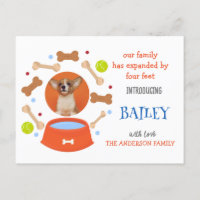 Faire-part photo de l'adoption d'un chien familier