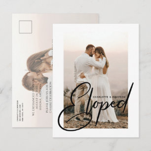 Carte Postale Faire-part Photo de mariage en fuite Célébration de mariage