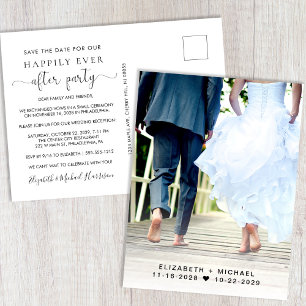 Carte Postale Faire-part Photo de réception de mariage Enregistrez la date