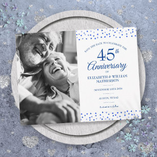 Carte Postale Faire-part Photo de sauvegarde de date du 45e anniversaire de