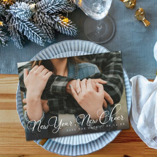 Carte Postale Faire-part Photo de sauvegarde de la joie du Nouvel An, Annon (Créateur téléchargé)