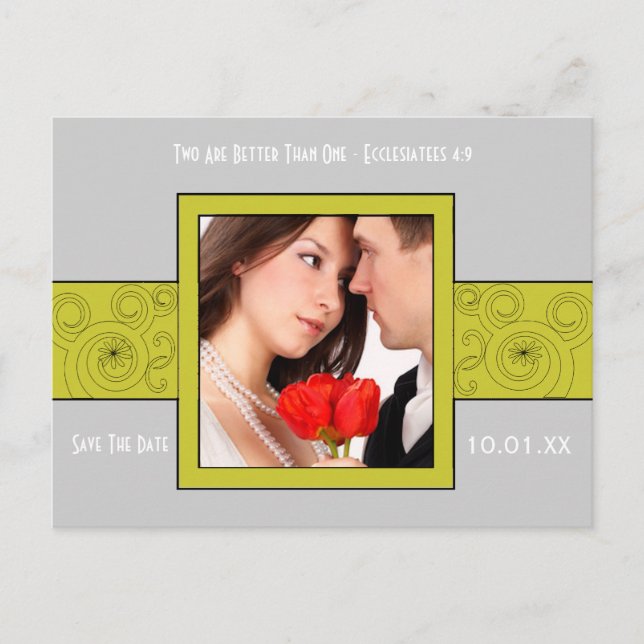 Carte Postale Faire-part Photo Enregistrer La Date (Devant)