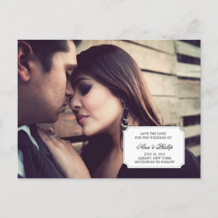 Carte Postale Faire-part photo enregistrer l'annonce de date