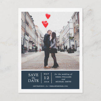 Carte Postale Faire-part Photo marine simple et moderne Enregistrer la date