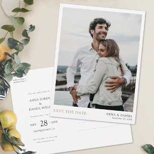 Carte Postale Faire-part Photo minimaliste moderne simple Enregistrer la da