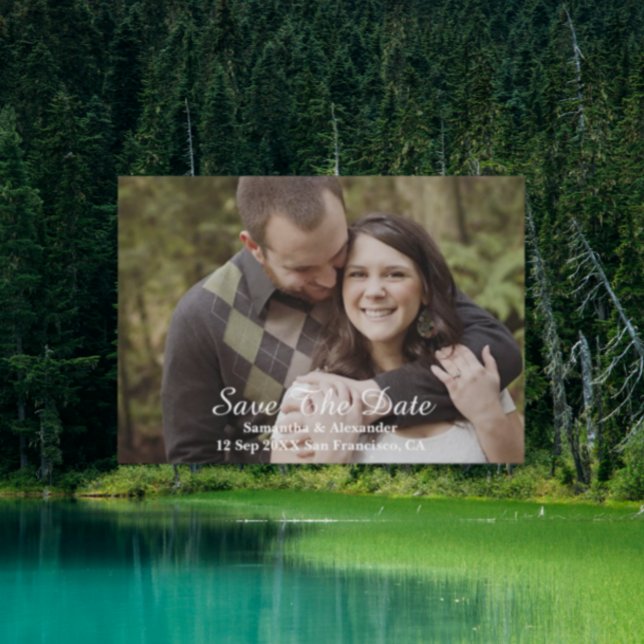 Carte Postale Faire-part Photo Moderne Enregistrer La Date (Créateur téléchargé)