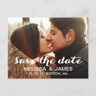 Carte Postale Faire-part Photo moderne Enregistrer la date Annonce
