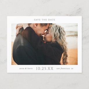 Carte Postale Faire-part Photo moderne simple Enregistrer le Mariage de dat
