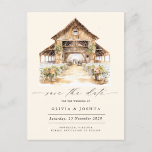 Carte Postale Faire-part Photo occidentale rustique moderne Sauvez la date