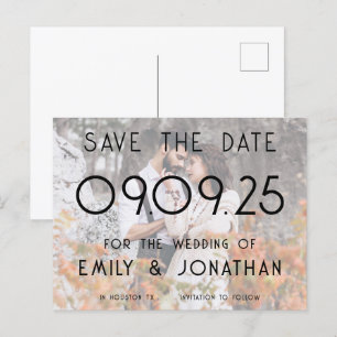 Carte Postale Faire-part Photo personnalisée moderne Mariage superposition 