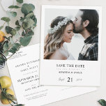 Carte Postale Faire-part Photo personnalisée simple et élégante Enregistrer<br><div class="desc">Ce mariage photographique moderne simple et élégant sauvez la date modèle de carte postale présente vos noms et détails en noir et gris sous votre photo. Vous pouvez choisir de modifier la police, la ponctuation ou la couleur utilisée pour divers éléments de texte de cette conception sur l'avant et/ou l'arrière....</div>