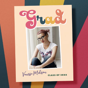 Carte Postale Faire-part photo Retro Vintage Boho Grad
