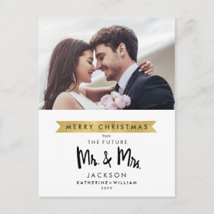 Carte Postale Faire-part Photo Save The Date   Noël Futur Monsieur et Madam
