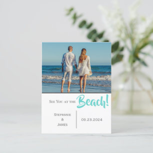 Carte Postale Faire-part Photo See You at the Beach Script Enregistrer la d