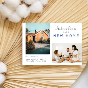 Carte Postale Faire-part Photo simple de deux familles Nouvelle maison Movi