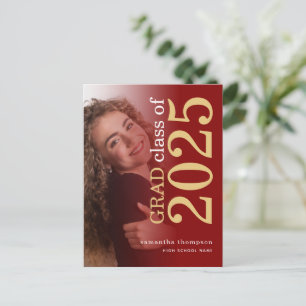 Carte Postale Faire-part Photo teinté Marron doré Remise des diplômes 2025