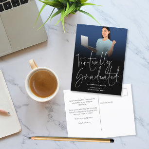 Carte Postale Faire-part Photo Virtually Graduated 2022 Graduation Noir