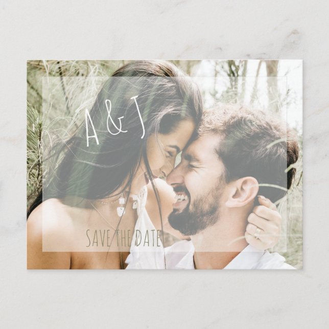 Carte Postale Faire-part Photo Wedding Enregistrer la date Site Web QR Code (Devant)