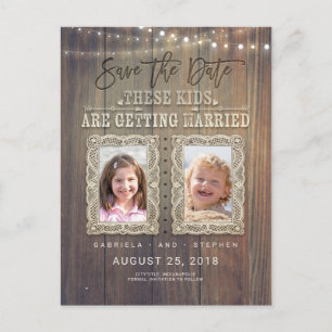 Carte Postale Faire-part Photos amusantes pour enfants   Bois rustique Enre
