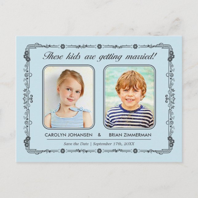 Carte Postale Faire-part Photos de l'ancienne école Enregistrer la date Car (Devant)