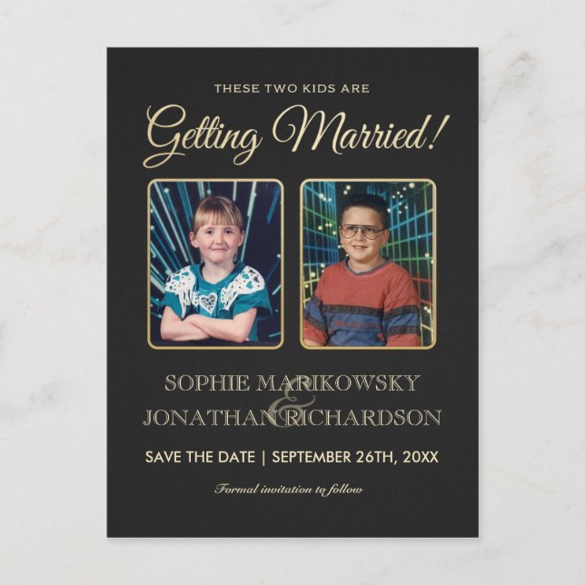 Carte Postale Faire-part Photos de l'ancienne école Enregistrer la date Car (Devant)