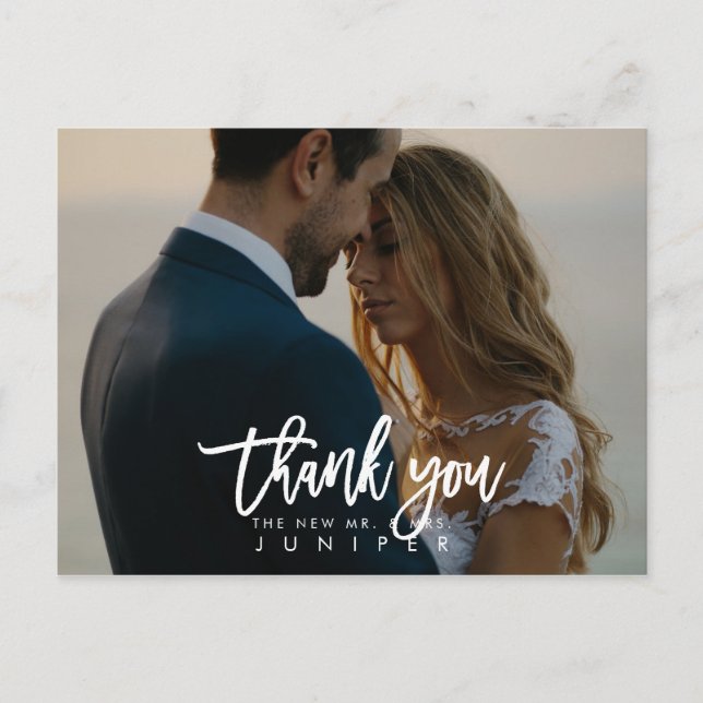Carte Postale Faire-part Photos de mariage Merci (Devant)