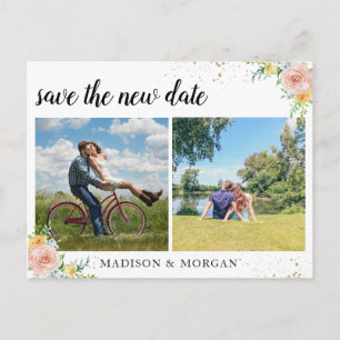 Carte Postale Faire-part Photos florales multi-photos enregistrer la nouvel