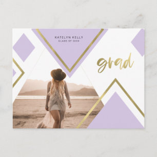 Carte Postale Faire-part Photos Géométriques Annonces de Graduation