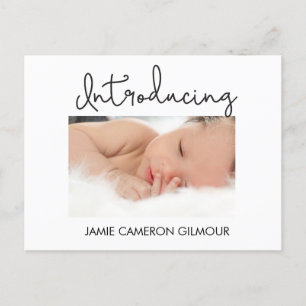 Carte Postale Faire-part Photos personnalisées présentant un bébé garçon bl