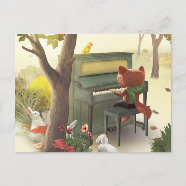 Carte Postale Faire-part Pianiste sylvestre (Devant)