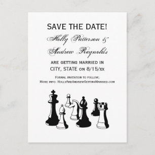 Carte Postale Faire-part Pièces d'échecs Art Vintage #2