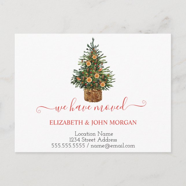 Carte Postale Faire-part Pine Tree Orange Nous Avons Déménagé (Devant)