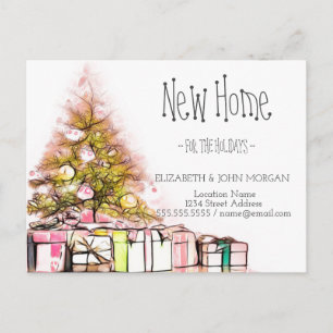 Carte Postale Faire-part Pine Tree présente une nouvelle annonce d'adresse