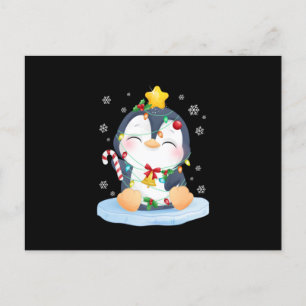 Carte Postale Faire-part Pingouin Noël Joyeux Noël